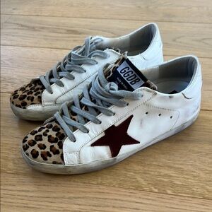 Golden Goose Women's White and Leopard Size 38